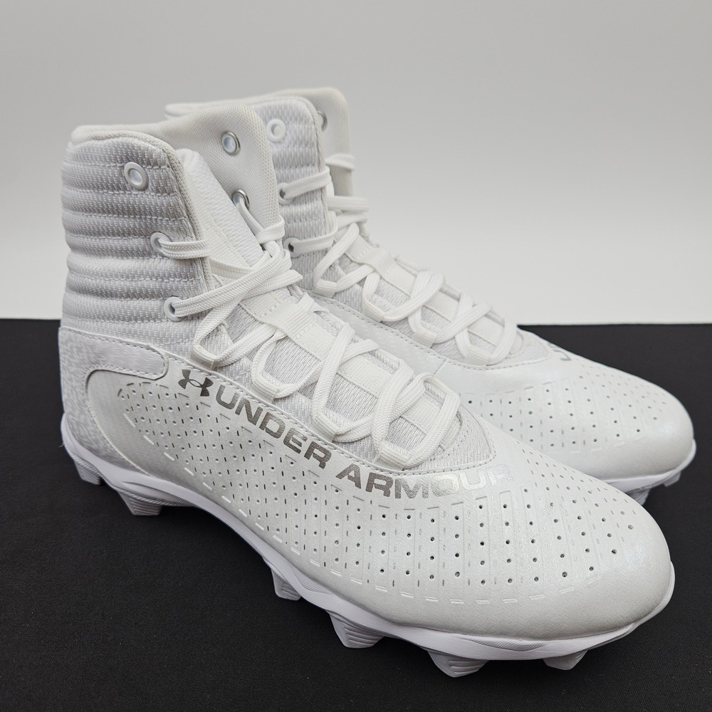 Under Armour Highlight 2 MC Men's Size 9 Football Cleats White Silver New
